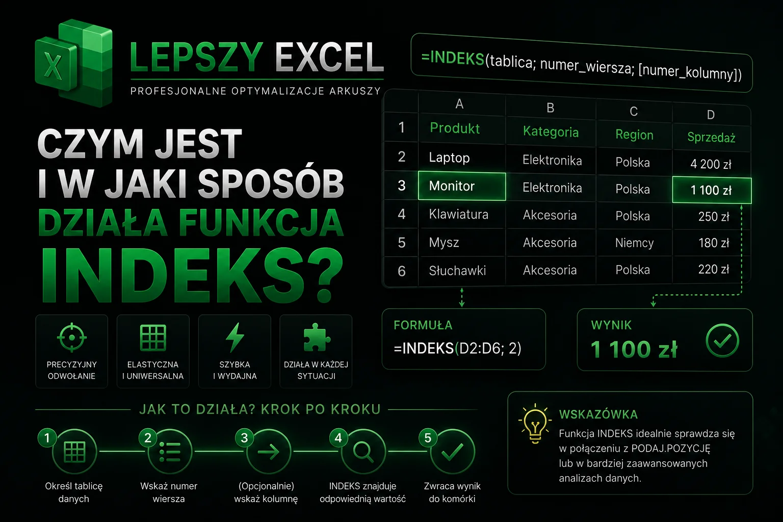 formula indeks w excelu