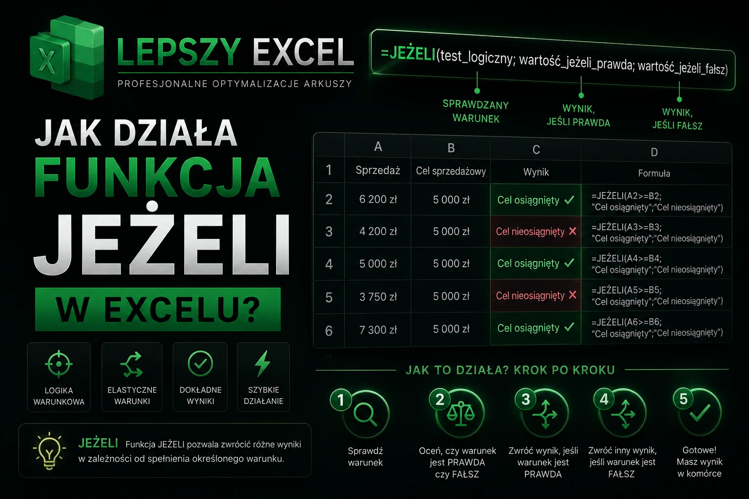 funkcja jeżeli excel