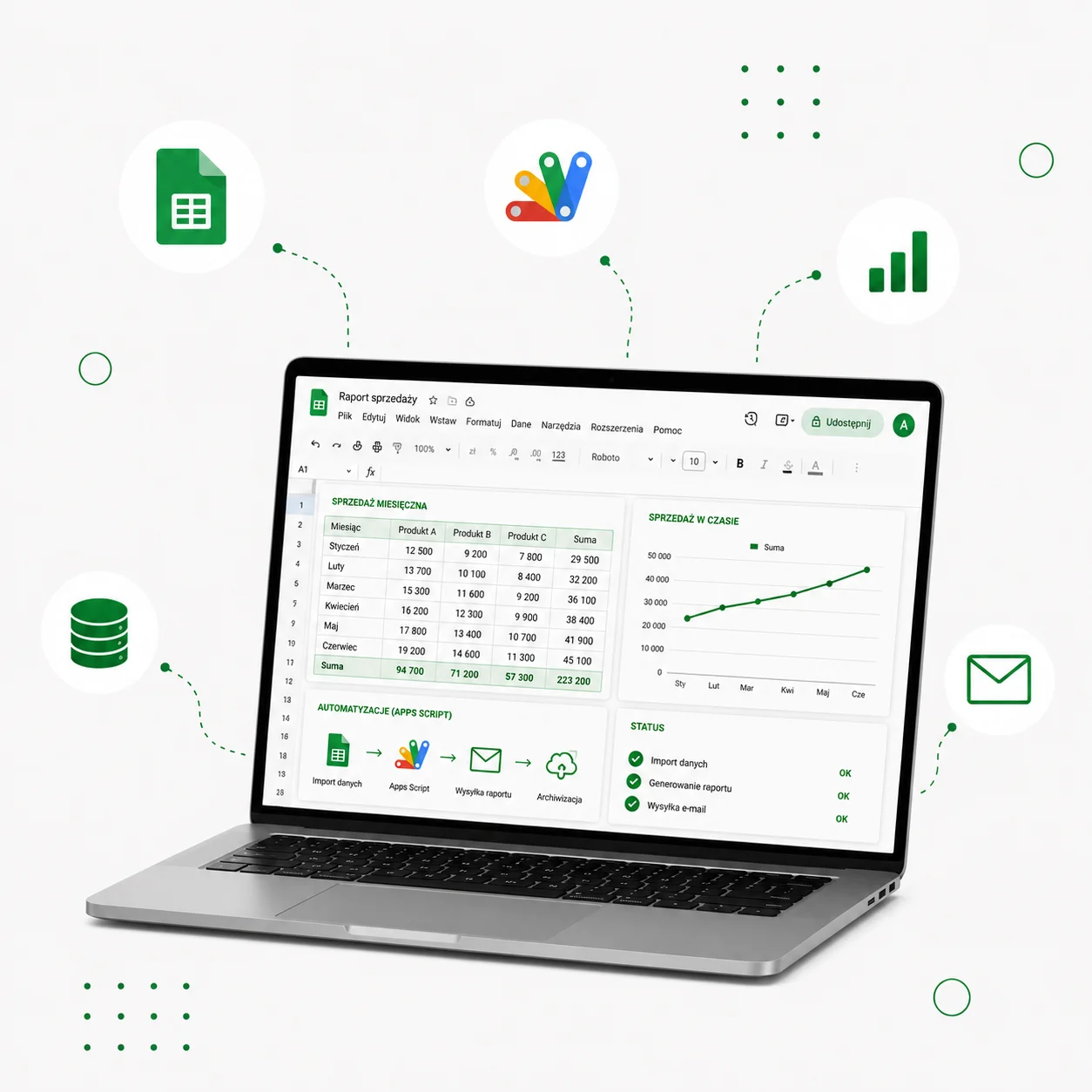 Aplikacje Google Sheets i AppScript
