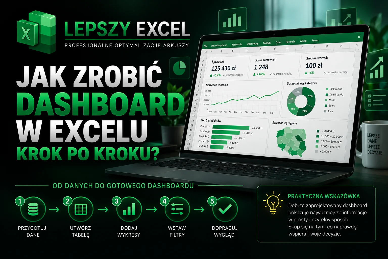 jak zrobić dashboard w excelu