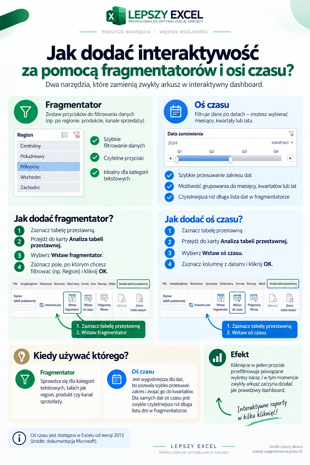 Jak dodać interaktywność za pomocą fragmentatorów i osi czasu?